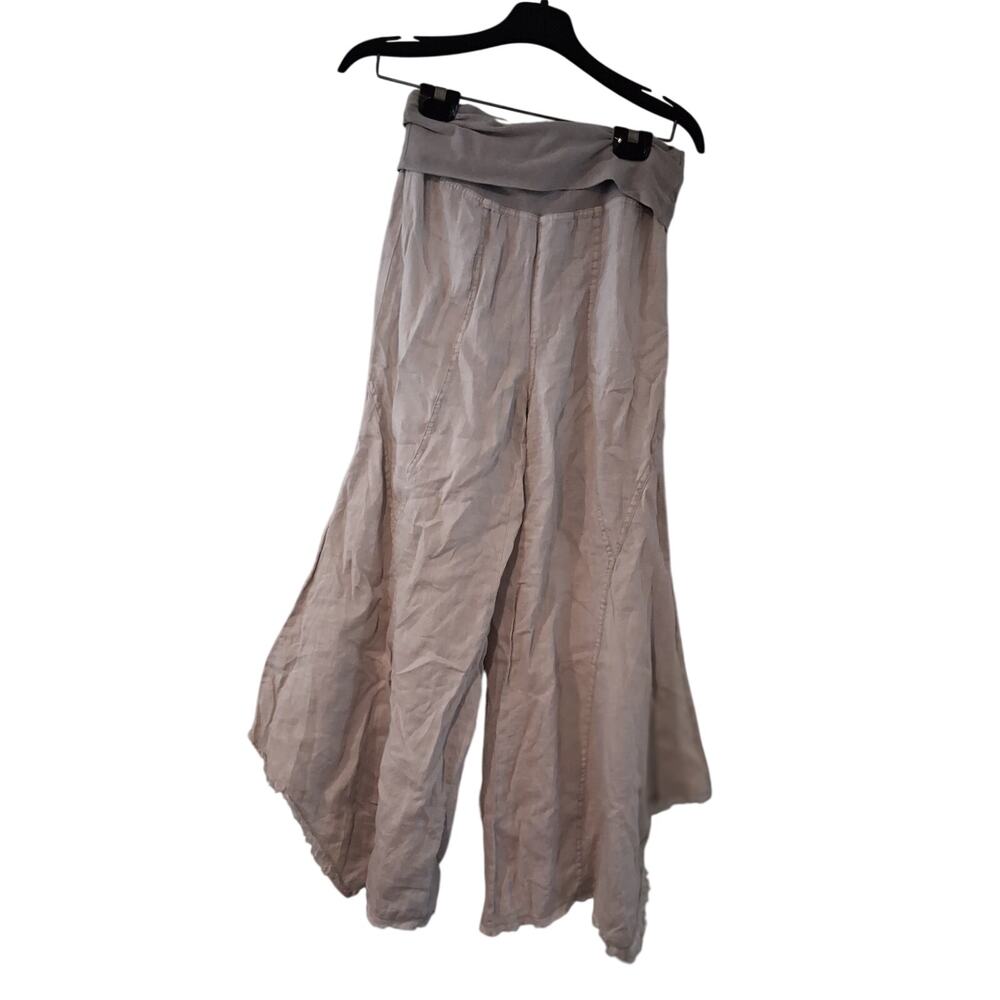 XVVI pants womens XS laganlook gray linen wide leg pull on
